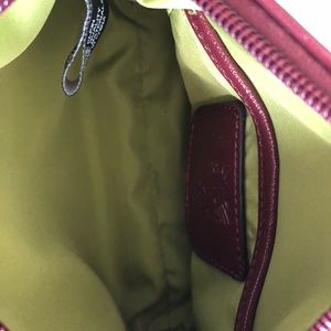 Anne Klein brown color leather make up bag